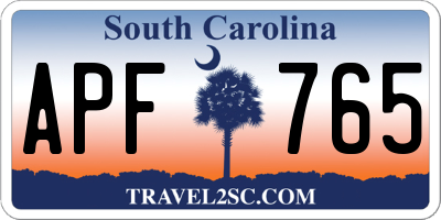 SC license plate APF765