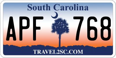 SC license plate APF768
