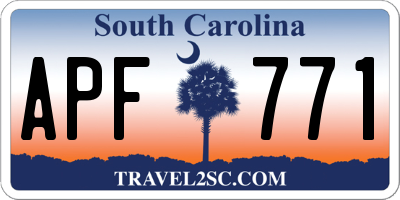 SC license plate APF771
