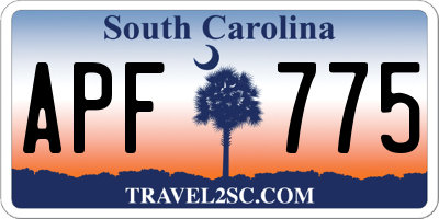 SC license plate APF775