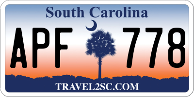SC license plate APF778