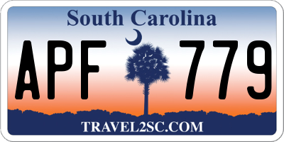 SC license plate APF779