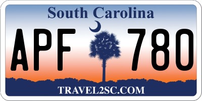 SC license plate APF780