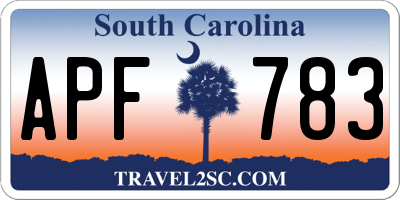 SC license plate APF783