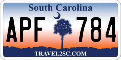 SC license plate APF784