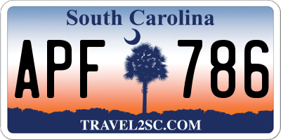 SC license plate APF786