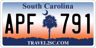 SC license plate APF791