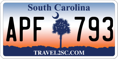 SC license plate APF793