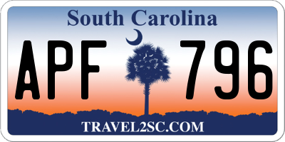 SC license plate APF796