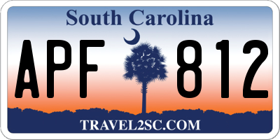 SC license plate APF812