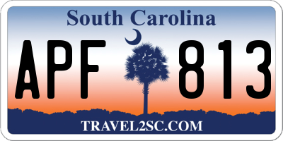 SC license plate APF813