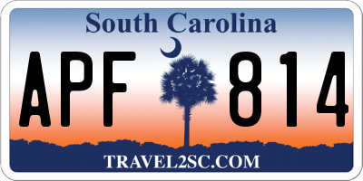 SC license plate APF814