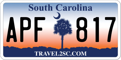 SC license plate APF817