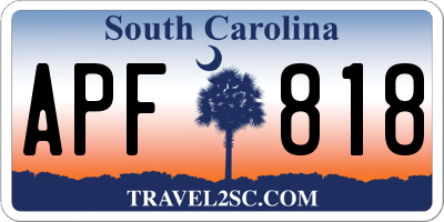SC license plate APF818