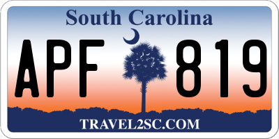 SC license plate APF819