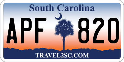 SC license plate APF820
