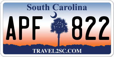 SC license plate APF822
