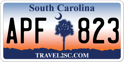 SC license plate APF823