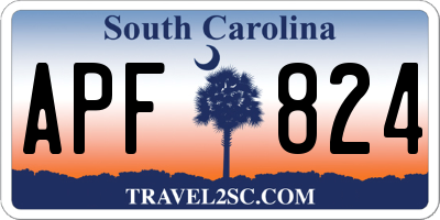 SC license plate APF824