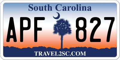 SC license plate APF827
