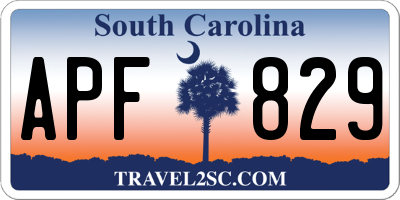 SC license plate APF829