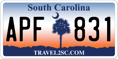 SC license plate APF831