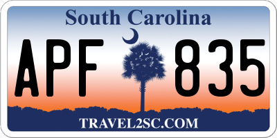 SC license plate APF835