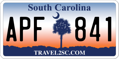 SC license plate APF841