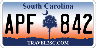 SC license plate APF842