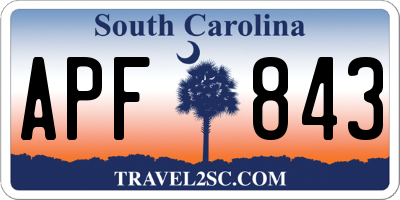 SC license plate APF843