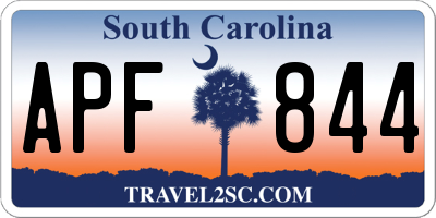 SC license plate APF844