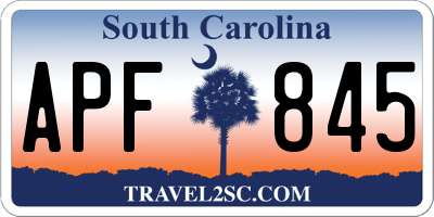 SC license plate APF845