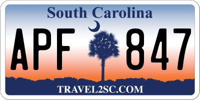 SC license plate APF847