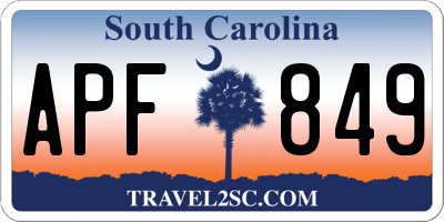 SC license plate APF849