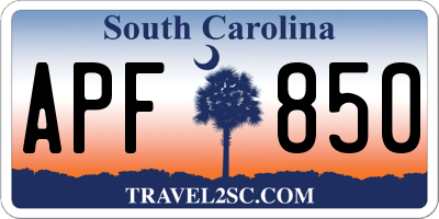 SC license plate APF850