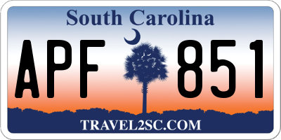 SC license plate APF851