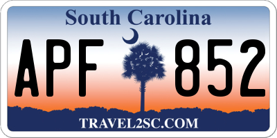 SC license plate APF852