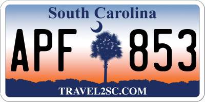 SC license plate APF853