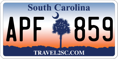 SC license plate APF859