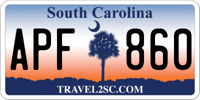 SC license plate APF860