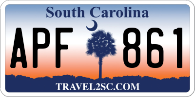 SC license plate APF861