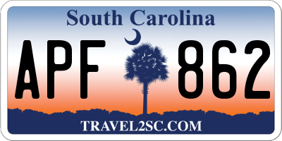 SC license plate APF862