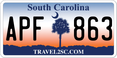 SC license plate APF863