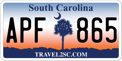 SC license plate APF865