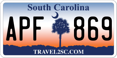 SC license plate APF869