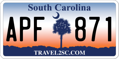 SC license plate APF871