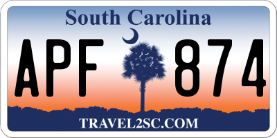 SC license plate APF874