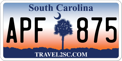 SC license plate APF875