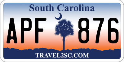 SC license plate APF876