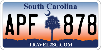 SC license plate APF878